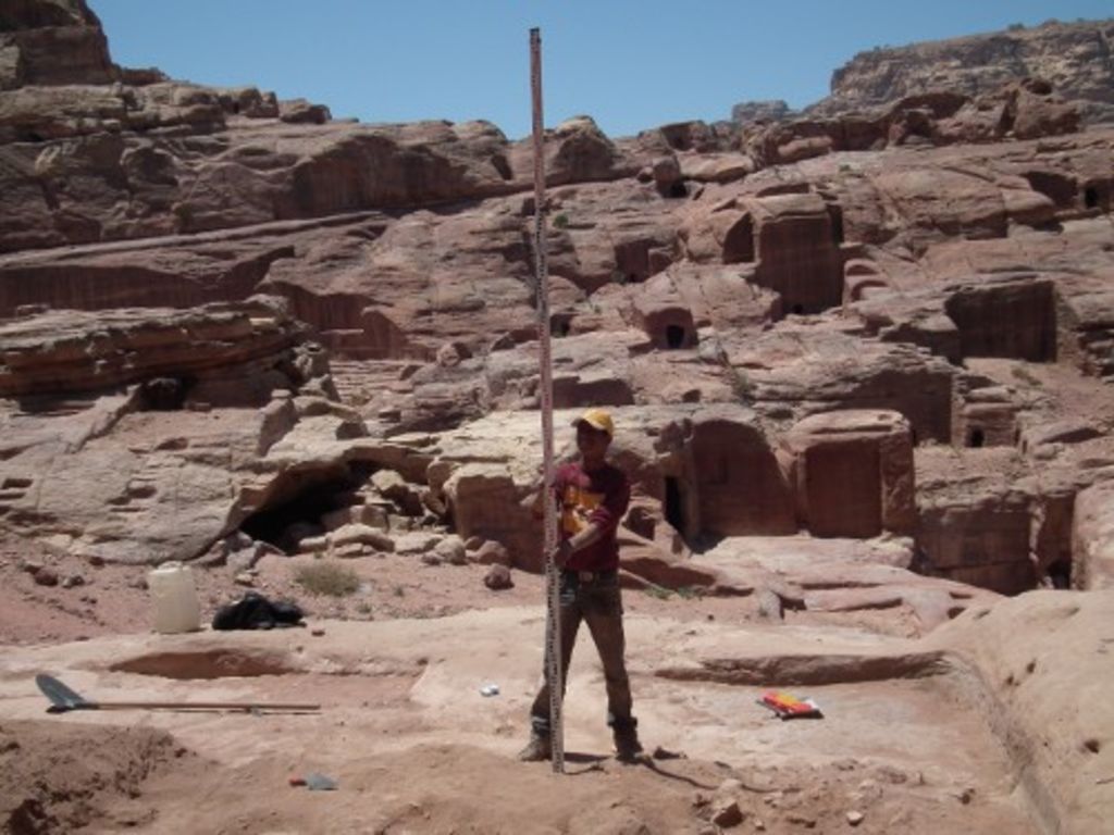 Fig. 64: Taking some heights in front of the tomb.