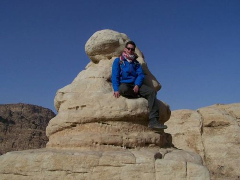 Fig. 24: Sebastian Hoffmann sitting on top of the Snake Monument.