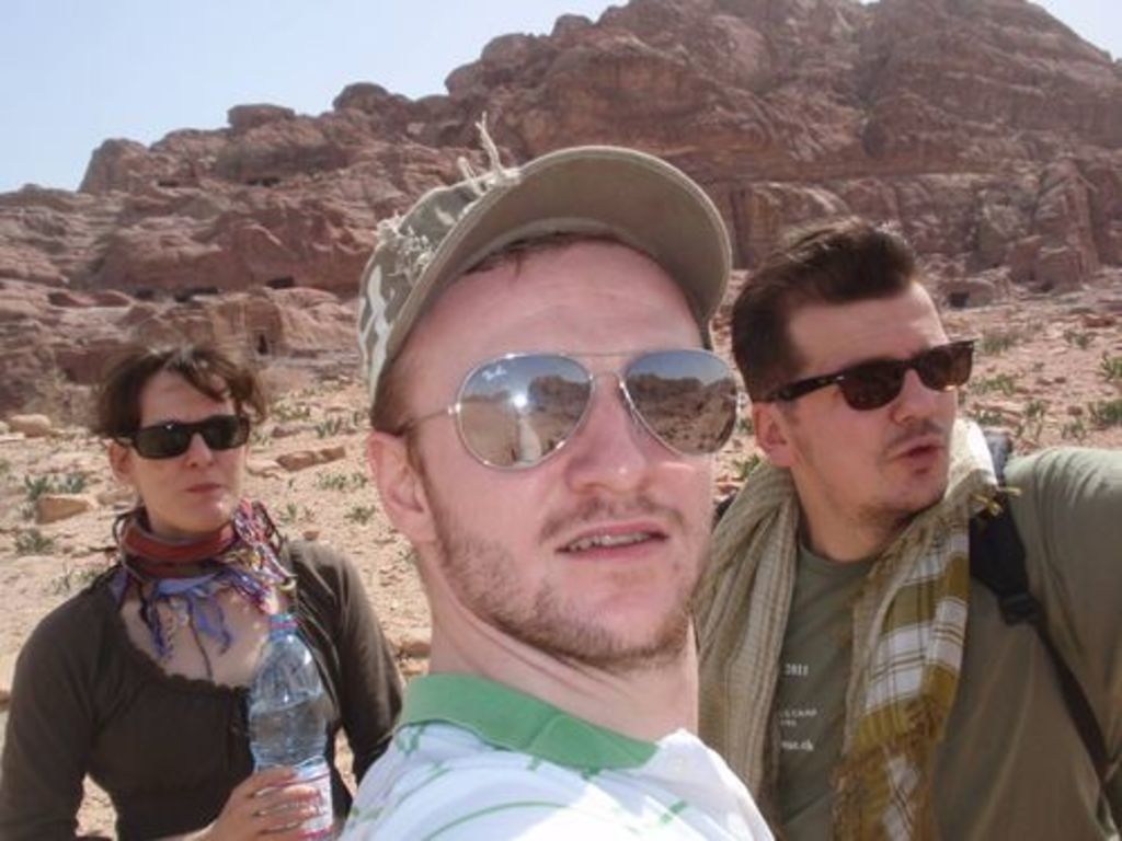 Fig. 34: Nadine Bürkle, Jan Reimann and Thomas Kabs discovering remote parts of Petra.
