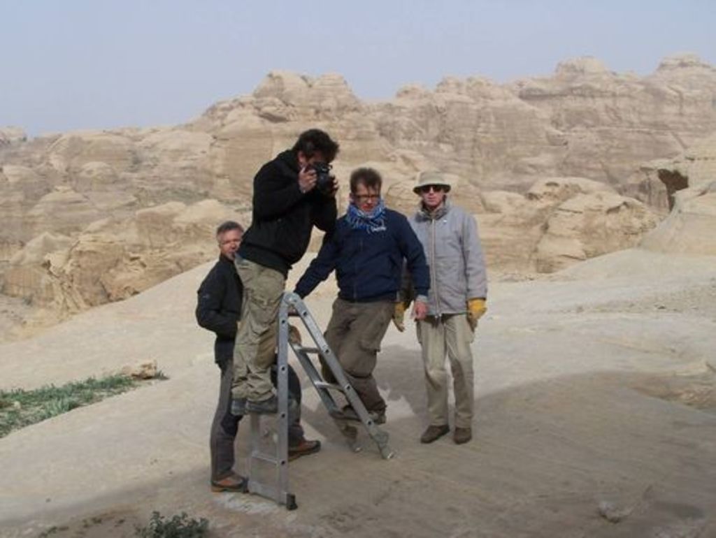 Fig. 40: Rolf Egli, M. D., Laurent Gorgerat, Thomas Kabs and Robert Wenning (from left) taking a picture.