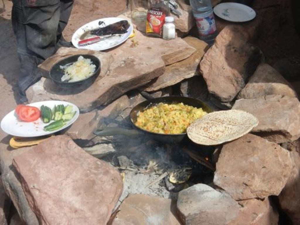 Fig. 14: One of the many, many delicious meals prepared on the fire