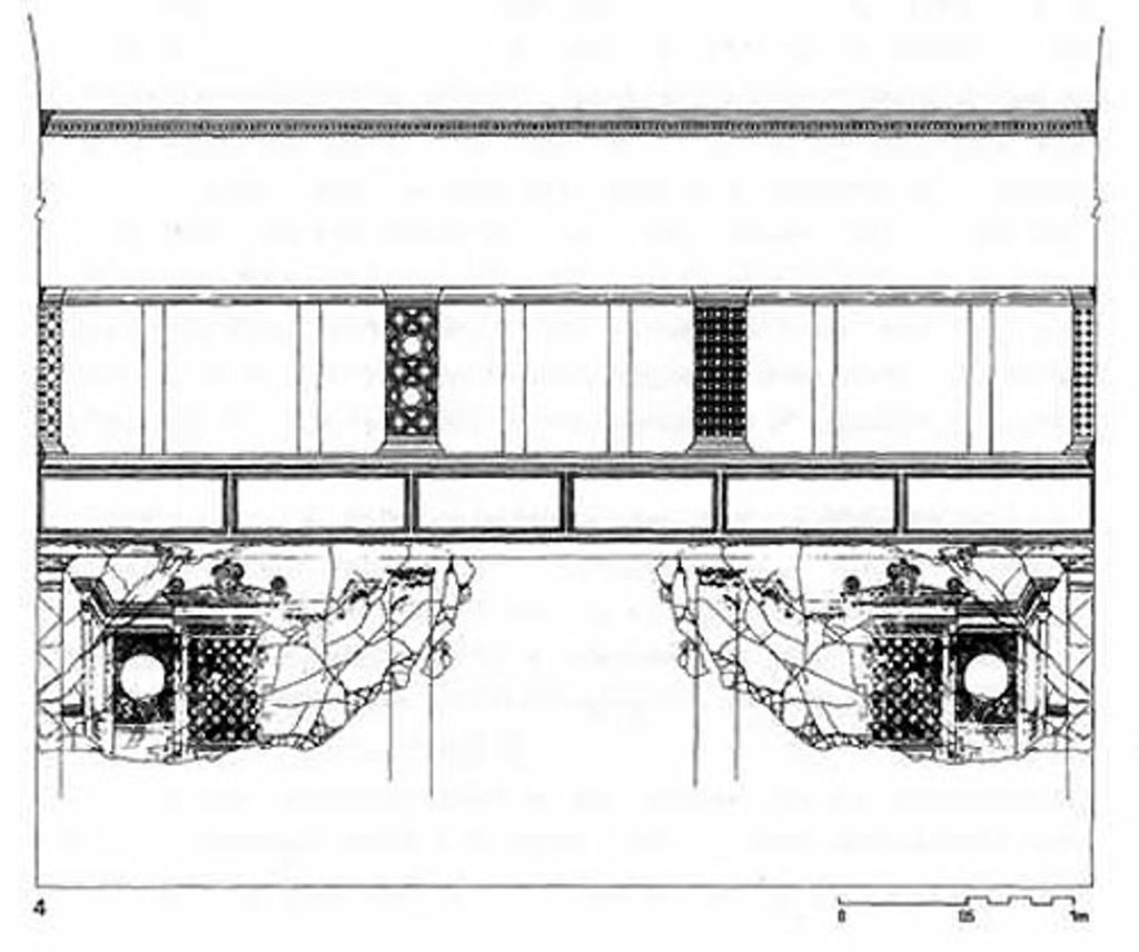 Fig. 5: Raum 1 – Teilrekonstruktion der Westwand A (Zeichnung B. Kolb)