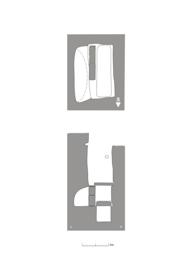 Fig. 39: Plan and section of arcosolium grave in Tomb 781 (drawing: Q. Tweissi and M. Haufe)