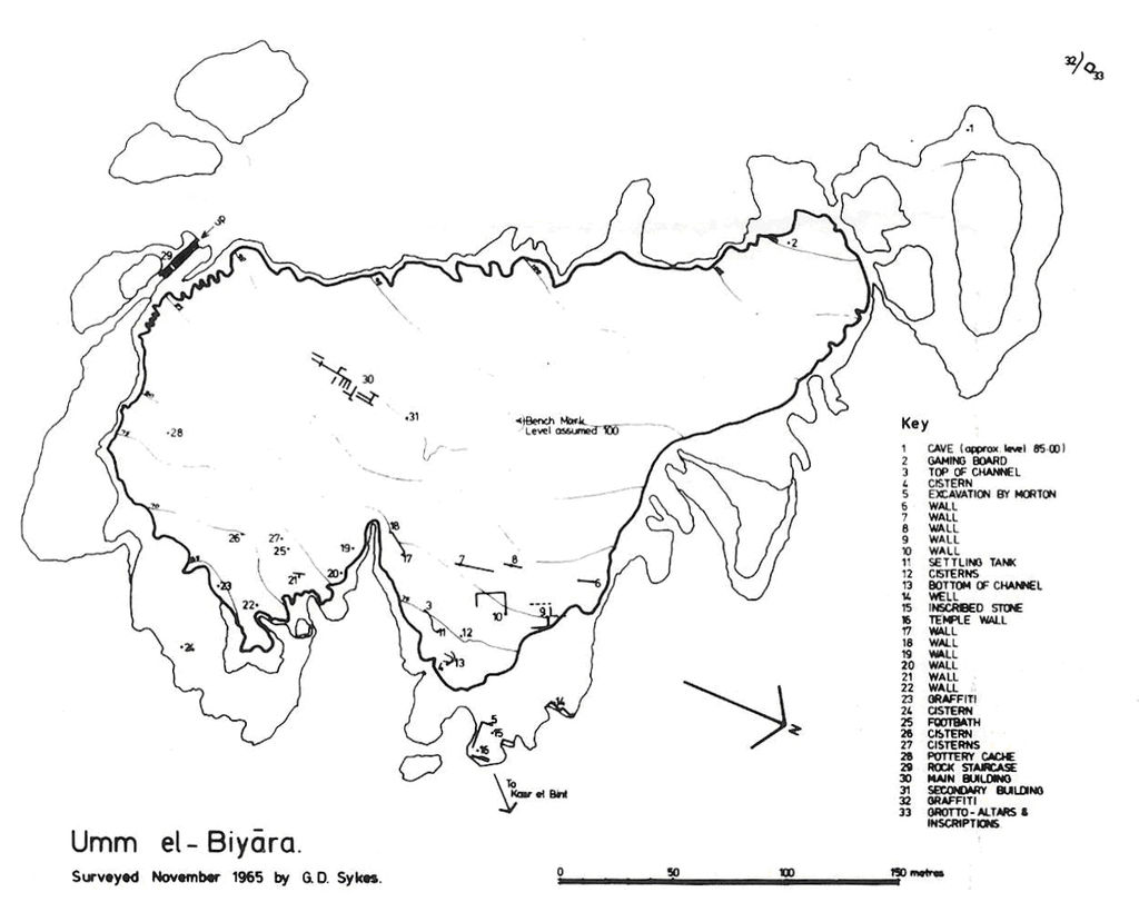 Fig. 2: Umm al-Biyara, British plan of 1965 (drawing: P. M. Sykes)