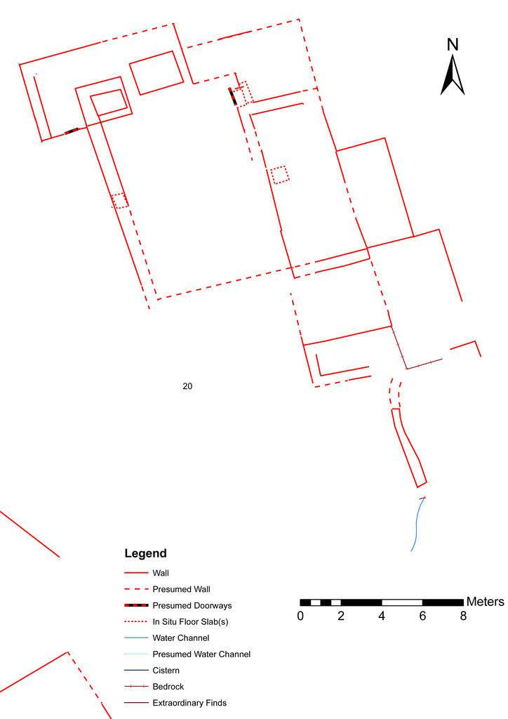 Fig. 4: Umm al-Biyara, detail of plan showing ST 20 (plan: G. Teltsch and W. Kennedy)