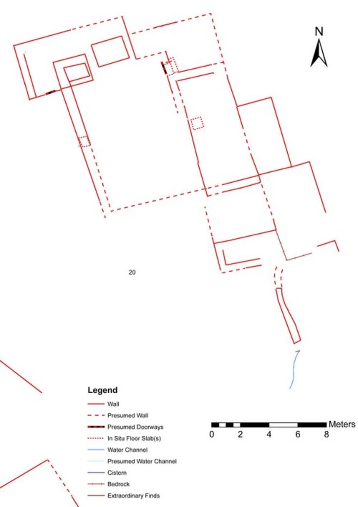 Fig. 11: Umm al-Biyara, detail of plan showing ST 20 (plan: G. Teltsch and W. Kennedy)