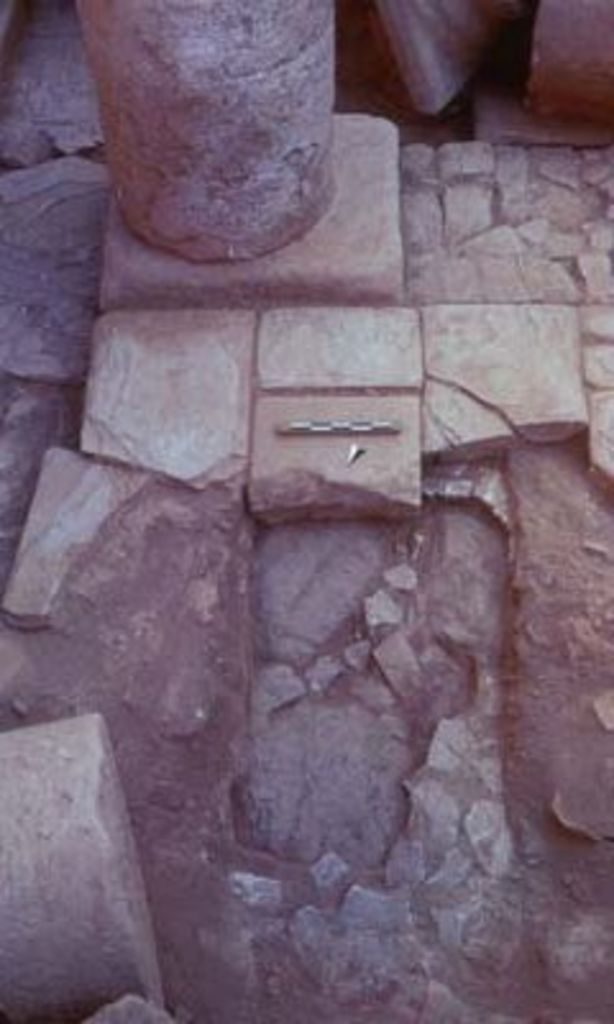 Fig. 6: Trench 2 from NW showing small sounding beneath the level of the floor slabs (photo: S. G. Schmid)