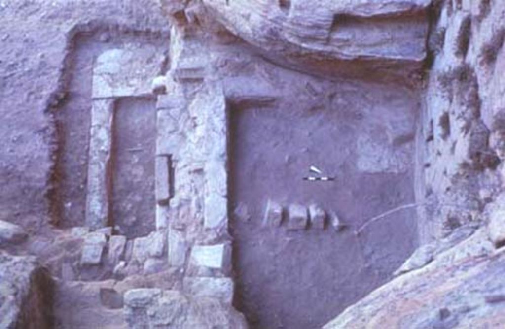 Fig. 18: Trench 7 after clearing showing two water basins in front of cistern (photo: S. G. Schmid)