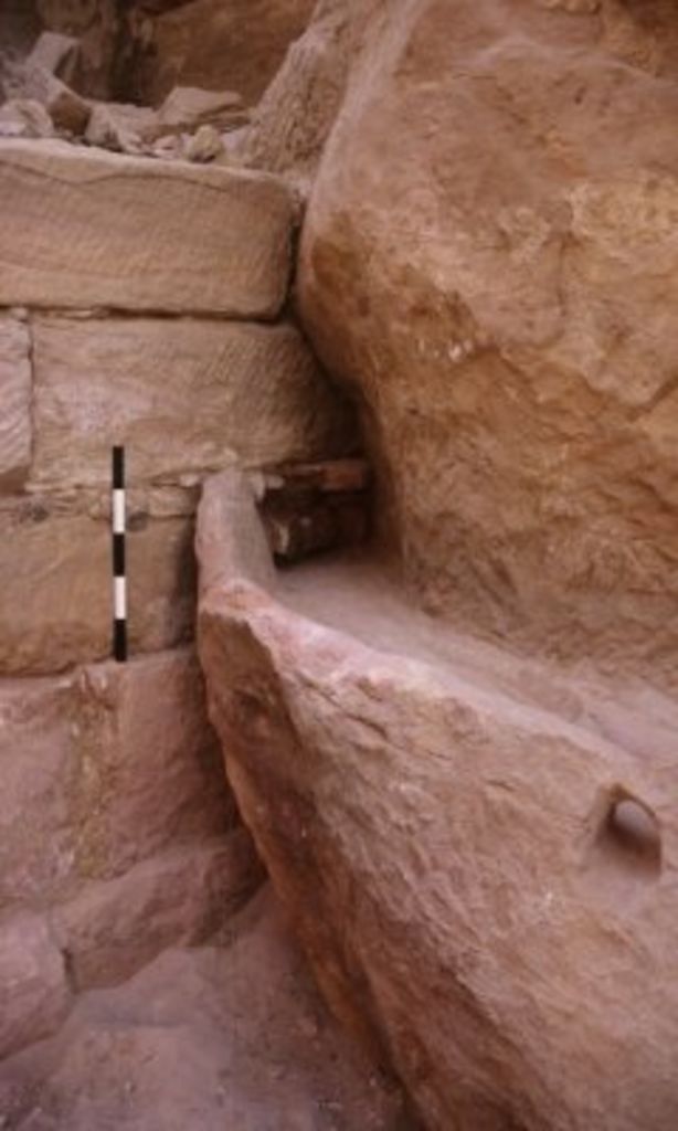 Fig. 16: Lower terrace, second cut off water channel in front of main retaining wall from N (photo: S. G. Schmid)