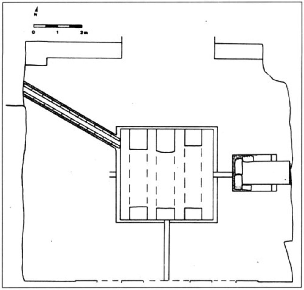 Fig. 36: Upper terrace, trench 5 from N. Nabataean rock cut cisterns and water channels (photo: S. G. Schmid)