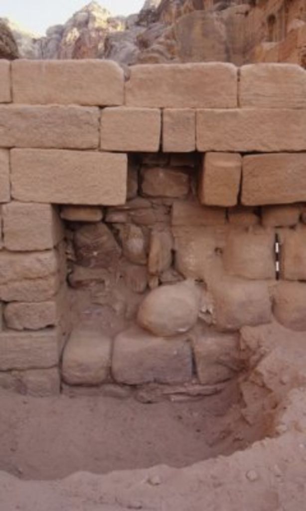 Fig. 38: Lower terrace, detail of main retaining wall from NW before restoration process (photo: S. G. Schmid)