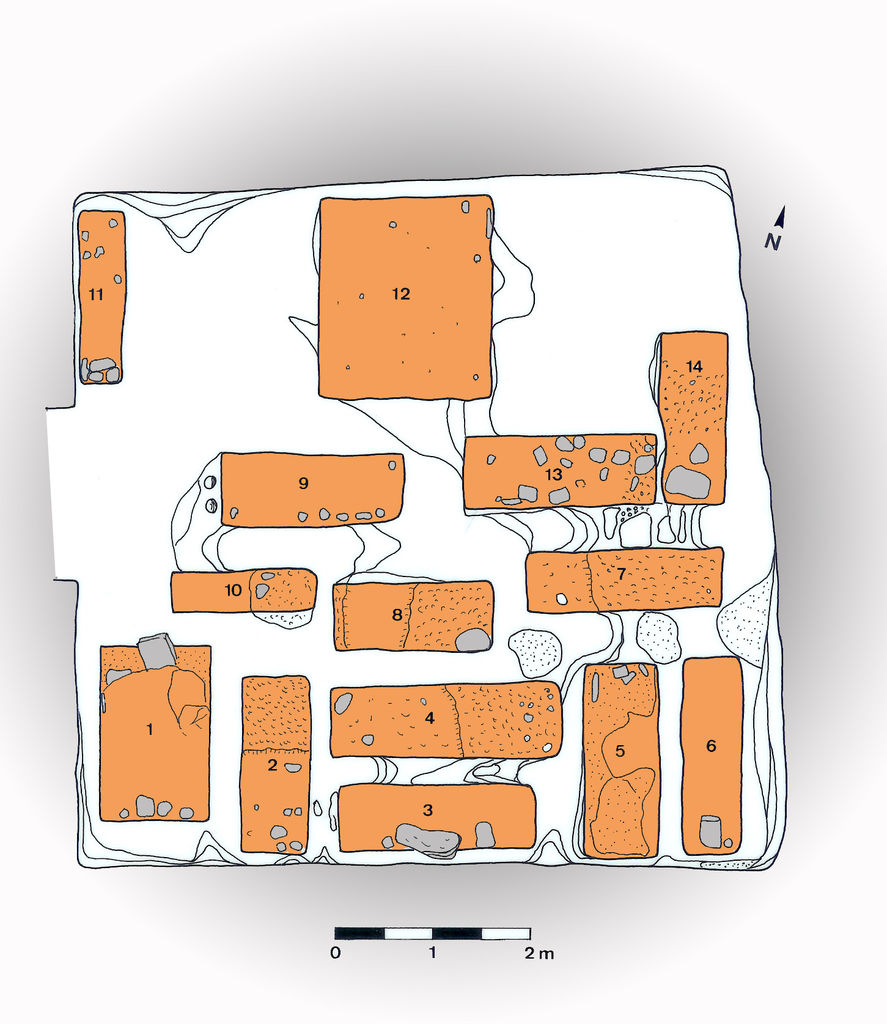 Fig. 21: Wadi Farasa East, Renaissance Tomb, interior (drawing: A. Barmasse and S. G. Schmid)