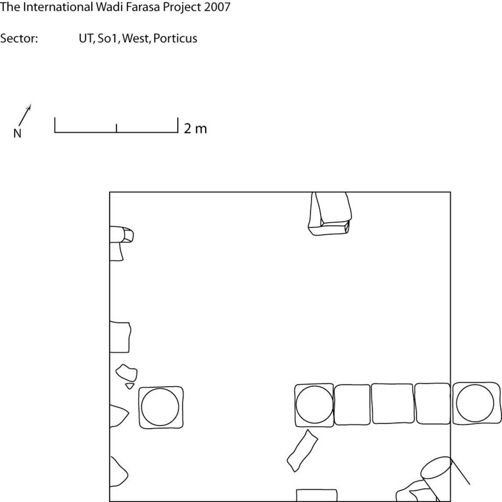 Fig. 2: Wadi Farasa East, sounding within northern portico (photo: L. Gorgerat)