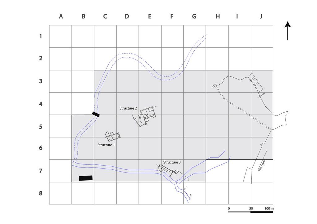 Fig. 6: General map of NEPP area with structures 1 to 3 (plan: M. Holappa and J. Falkenberg)