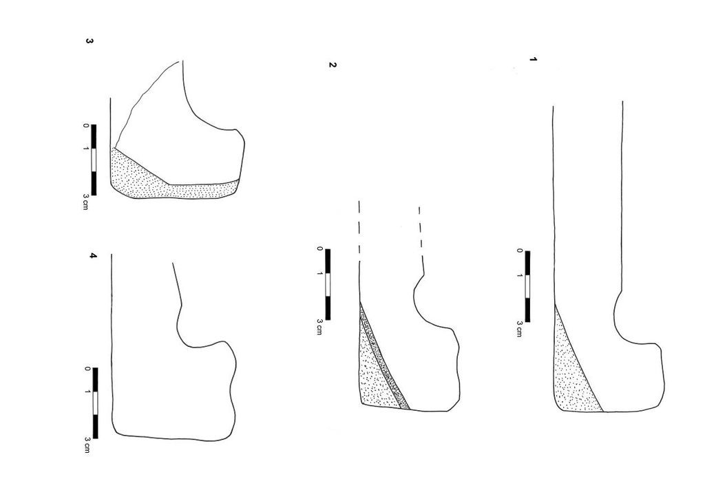 Fig. 32: Tuiles des zones intérieures et alentours de la structure d’habitat (?) dans le secteur D8 (photo: S. G. Schmid)