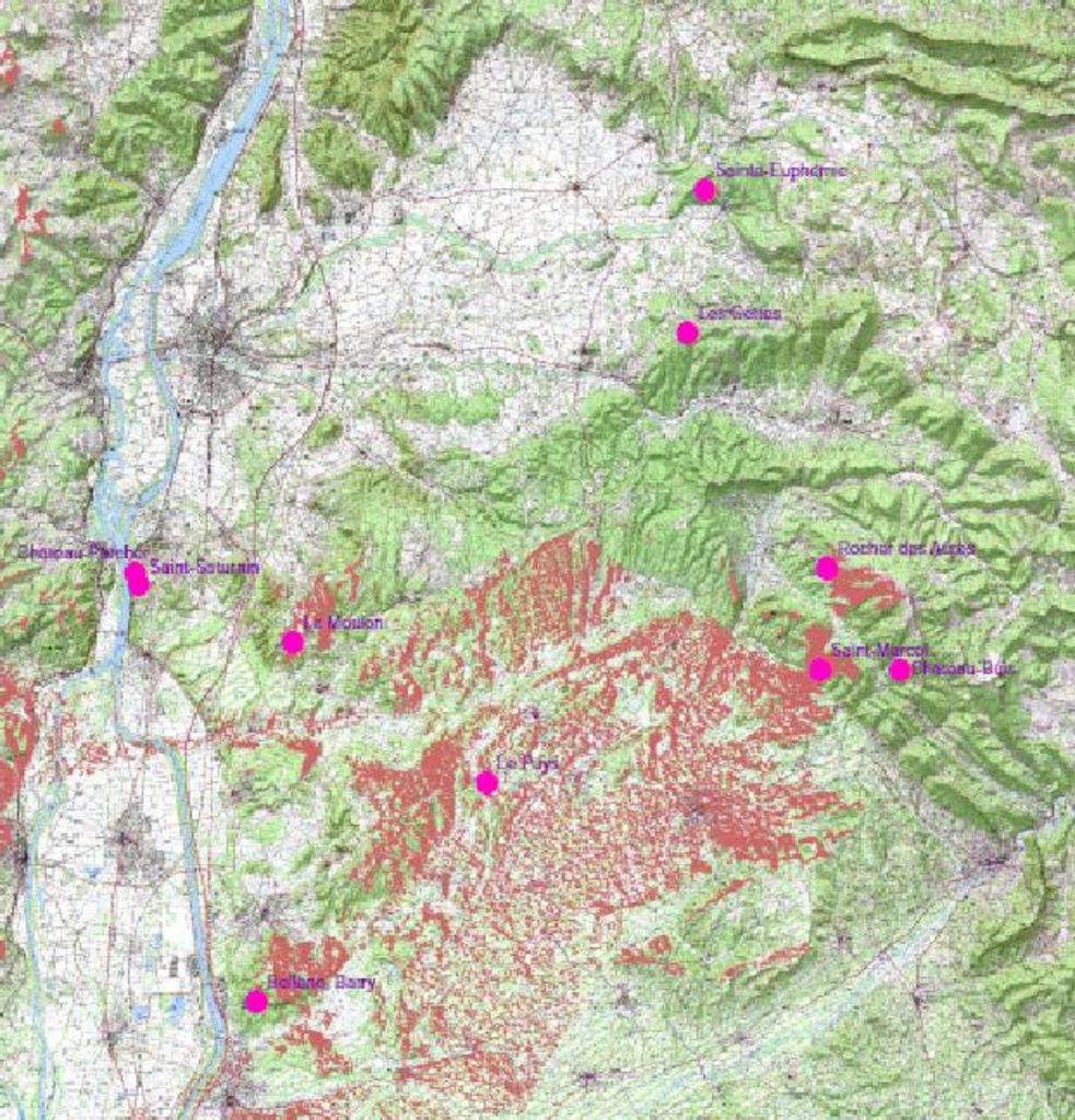 Fig. 31: Visibilité depuis St. Marcel du Pègue (plan: K. Kermas)