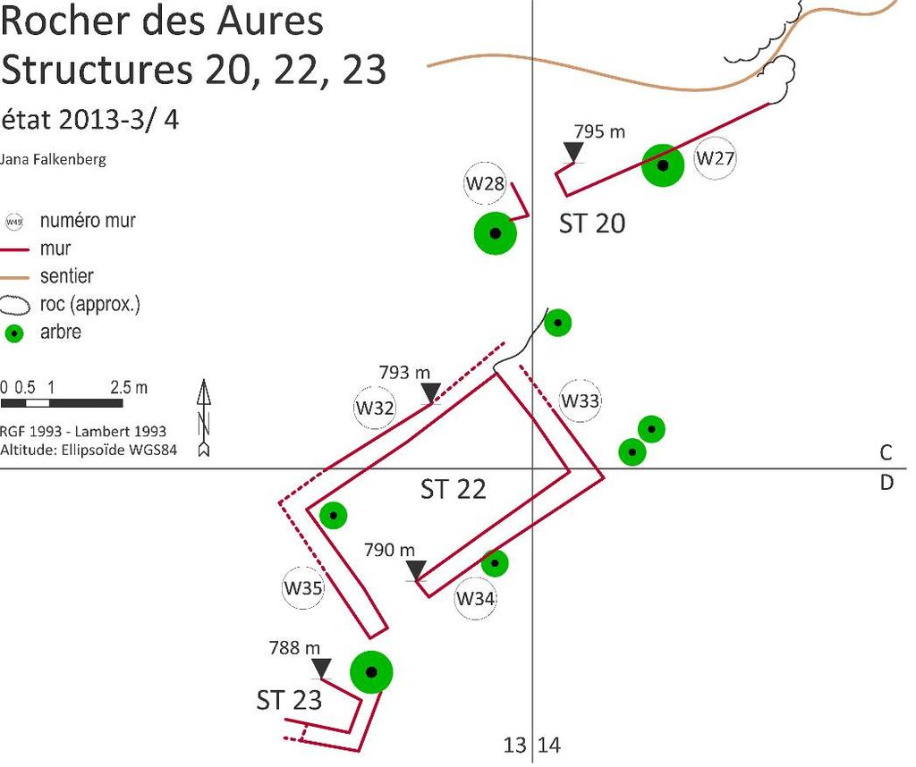 Fig. 05 : Plan des ST 20, 22 et 23 (plan : J. Falkenberg)