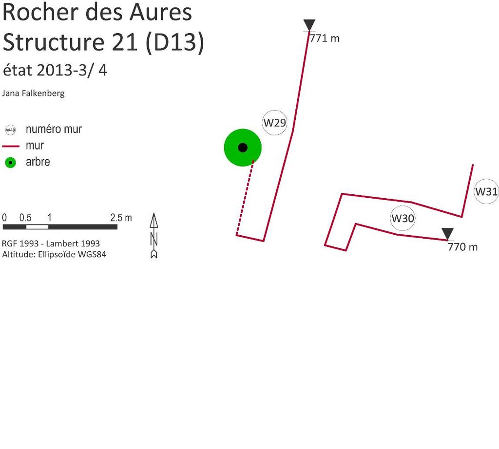 Fig. 15 : Plan de la ST 21, secteur D/13 (plan : J. Falkenberg)