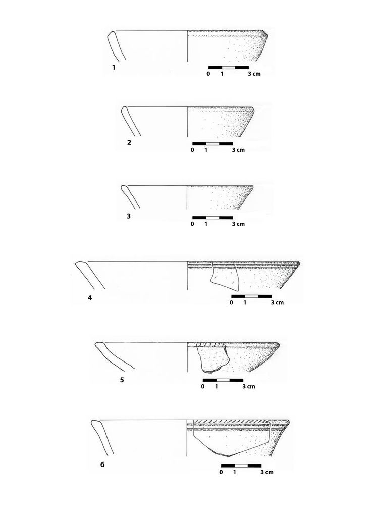 Fig. 45 : Fragments de céramiques diagnostiques de l’UF 20 (dessin : S. G. Schmid)